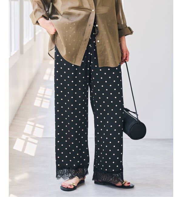 Spick and Span「《セットアップ可 / 予約》レースドッキングドットサテンパンツ」|その他|