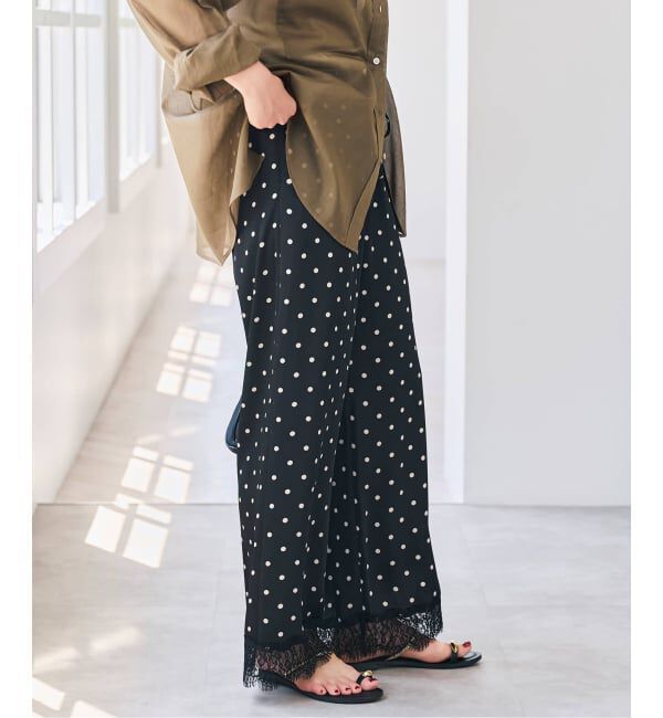 Spick and Span「《セットアップ可 / 予約》レースドッキングドットサテンパンツ」|その他|