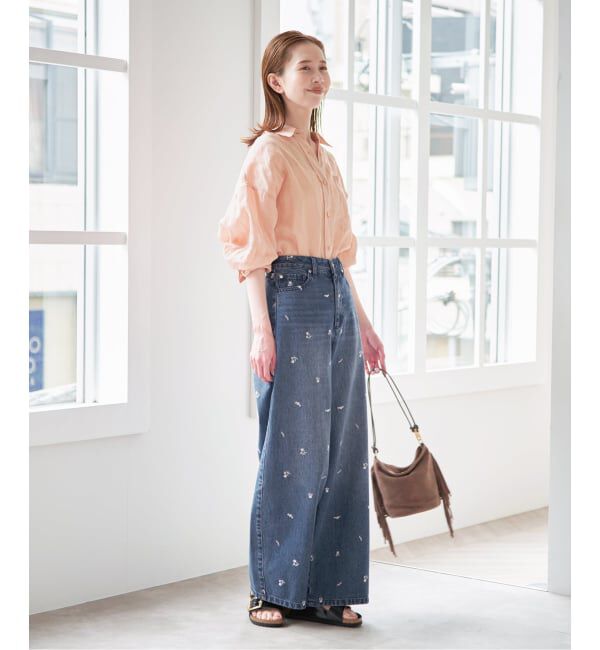U by SPICK&SPAN「ワイドバギーバレルパンツ」|デニム|