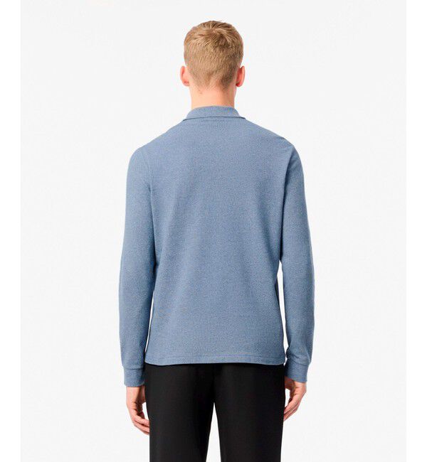 LACOSTE「長袖 リブ メランジカラ-ポロシャツ L1313 （杢・長袖)」|ポロシャツ|