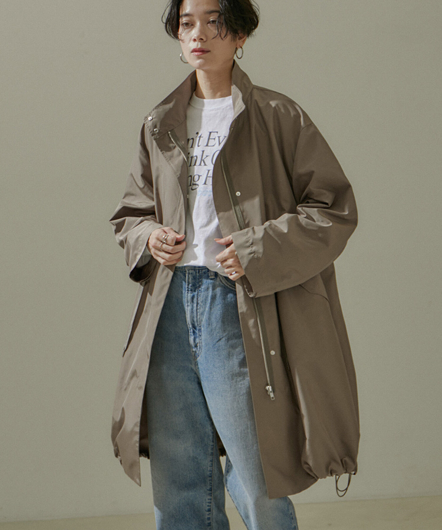 SALON adam et rope'「[24SS]ミリタリースタンドカラーコート/モッズコート【撥水加工・洗える】」|ミリタリージャケット|