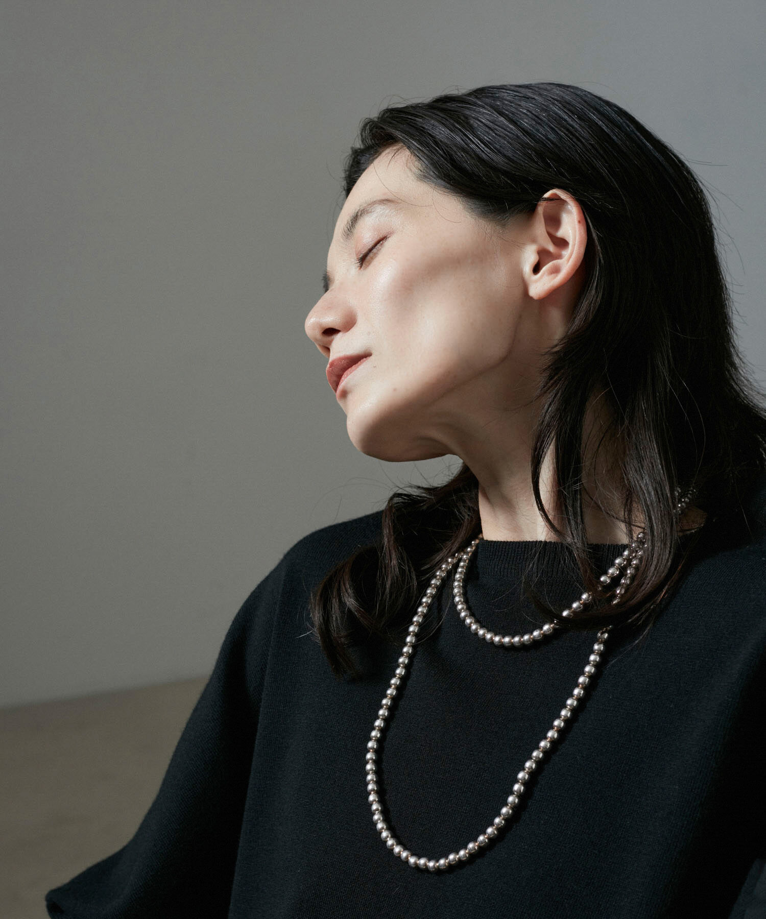 SALON adam et rope'「クロップドクルーネックニットプルオーバー【セットアップ対応・洗える】」|スウェット・ジャージ|