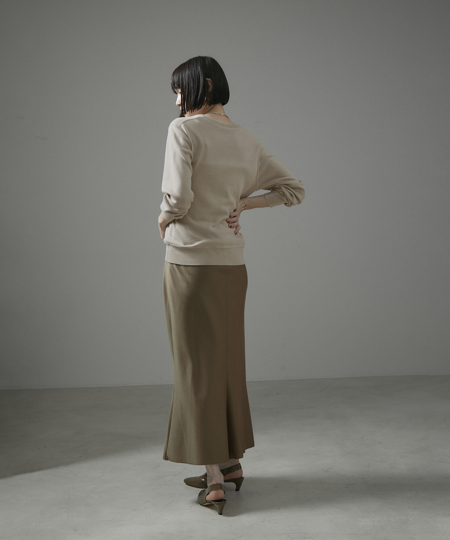 SALON adam et rope'「オーガニックコットンスムースVネックプルオーバー【洗える】」|ニット・セーター|