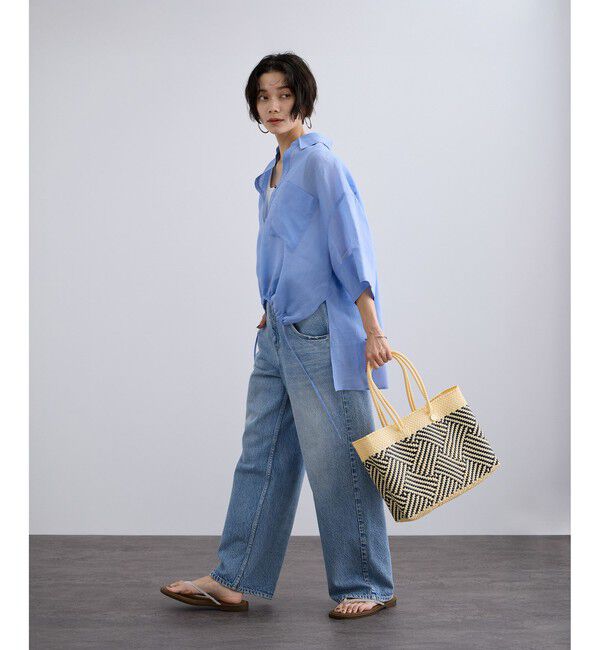 SALON adam et rope'「ペーパーリネンハーフスリーブニュアンスシャツ」|シャツ・ブラウス|