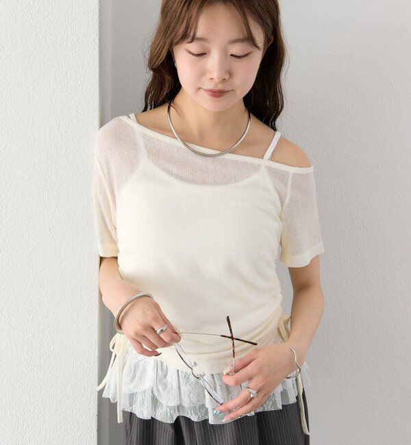  「ティアードキャミSETトップス」|Tシャツ・カットソー|オフホワイト
