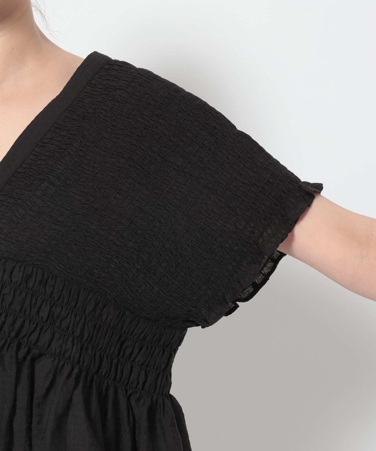 LOWRYS FARM「ヨウリュウシャーリングショートフレンチスリーブ」|シャツ・ブラウス|