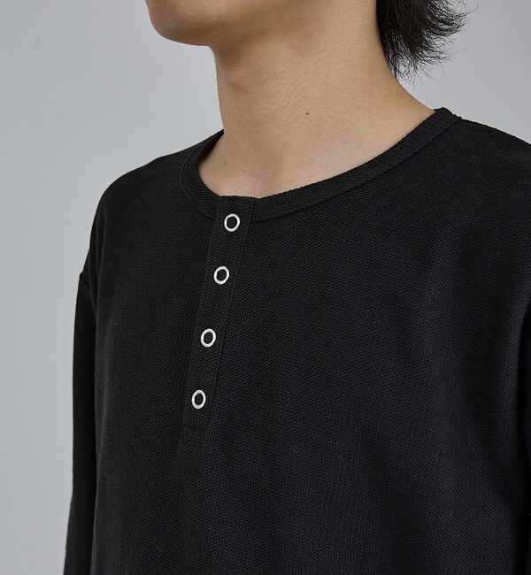 ABAHOUSE「【AH ABAHOUSE】モダン カノコ スナップ ヘンリーネック ロングスリー」|Tシャツ・カットソー|