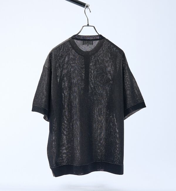 ABAHOUSE「ドライタッチ ヘンリーネック シアーニットTシャツ【予約】」|Tシャツ・カットソー|