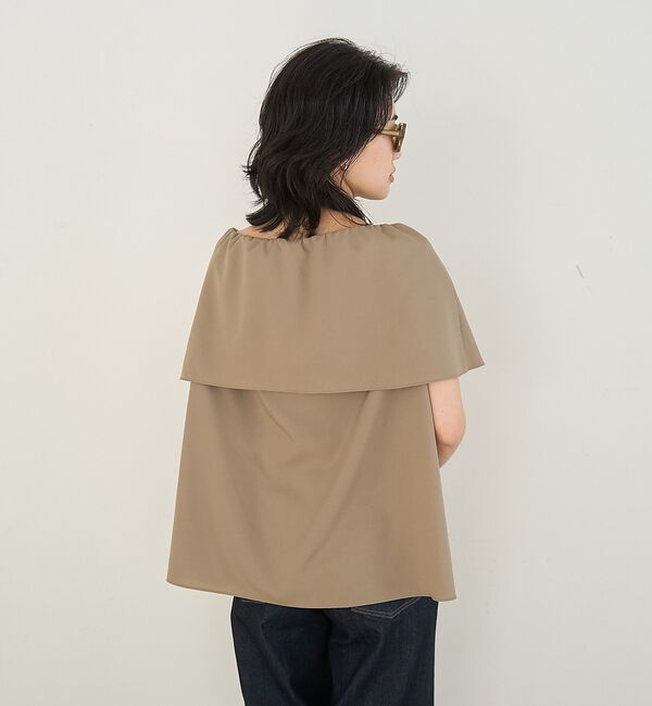 Rouge vif「オーバーカラーノースリブラウス/ケープカラー」|シャツ・ブラウス|