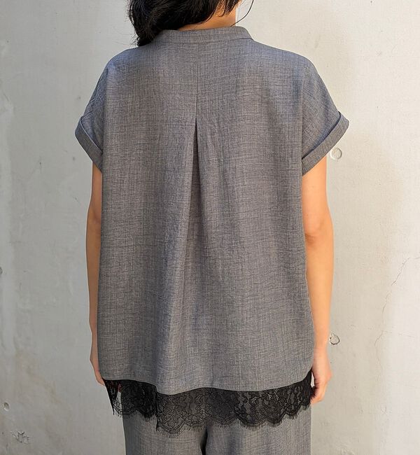 Rouge vif「【2点セット/WEB限定】カルゼヴィンテージセットアップ/スキッパー裾レースブラ」|シャツ・ブラウス|