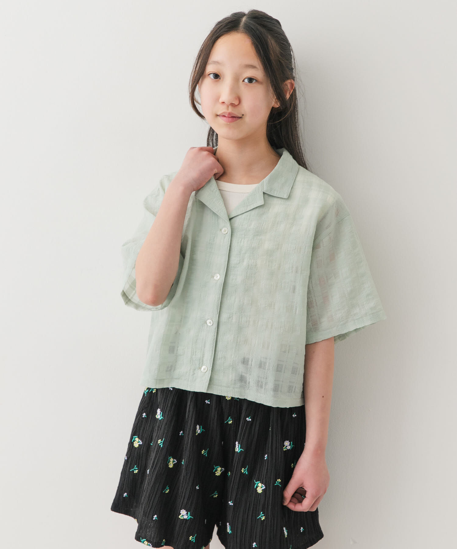 URBAN RESEARCH DOORS「『150サイズ』シアーチェックオープンカラーシャツ(KIDS)」|その他|
