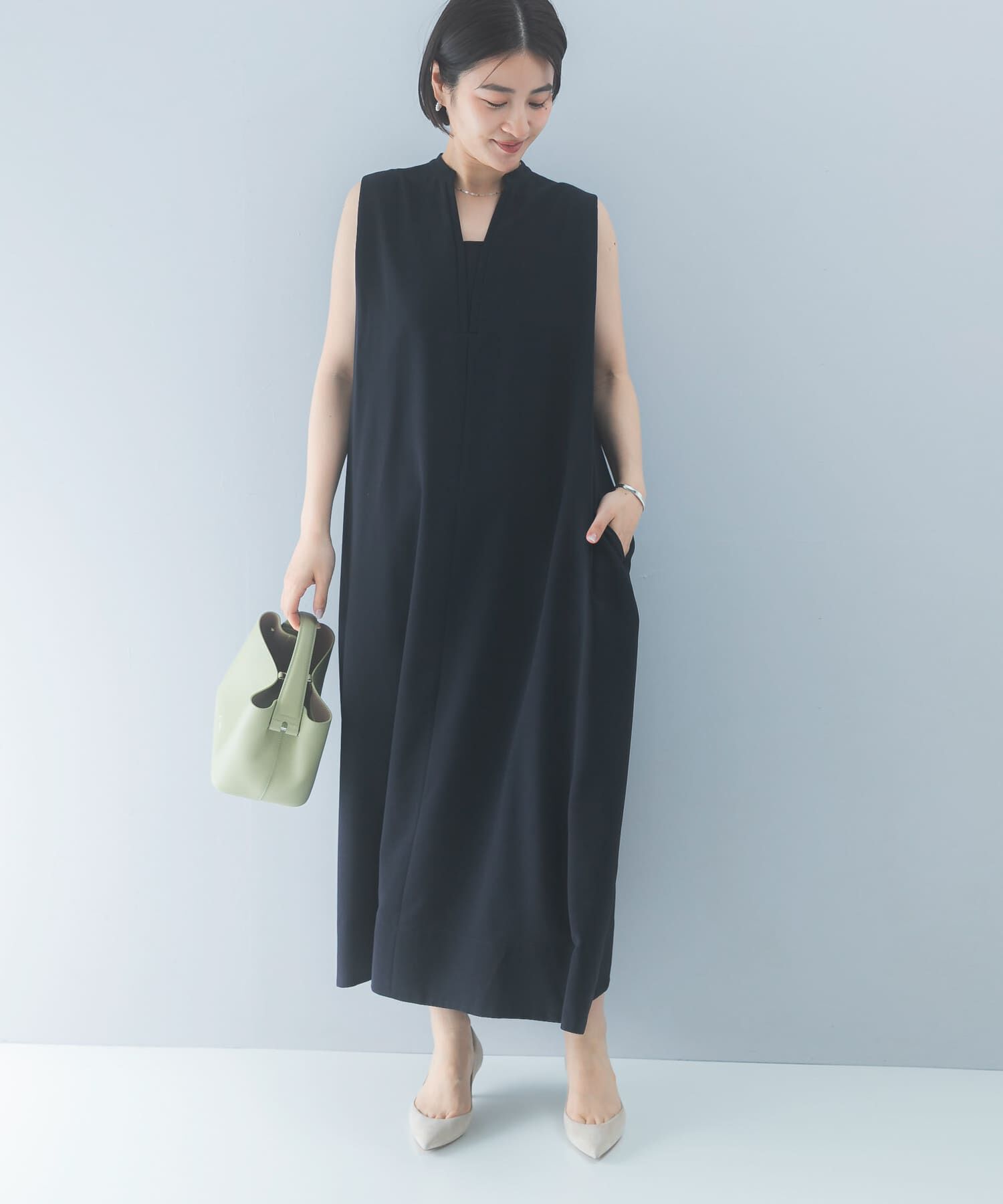 URBAN RESEARCH ROSSO「クールタッチ 吸水速乾キーネックフレアワンピース」|ワンピース|