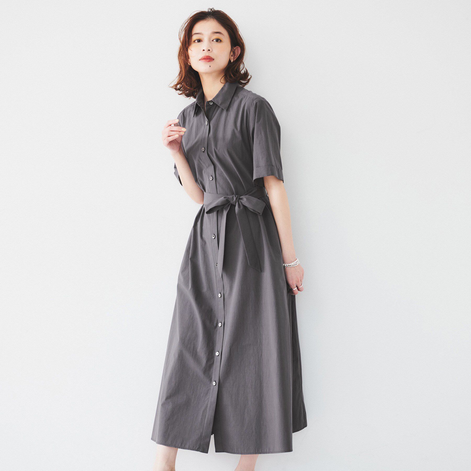 UNTITLED「【コットン100／前開き／夏ワンピ】ロングシャツワンピース」|ワンピース|