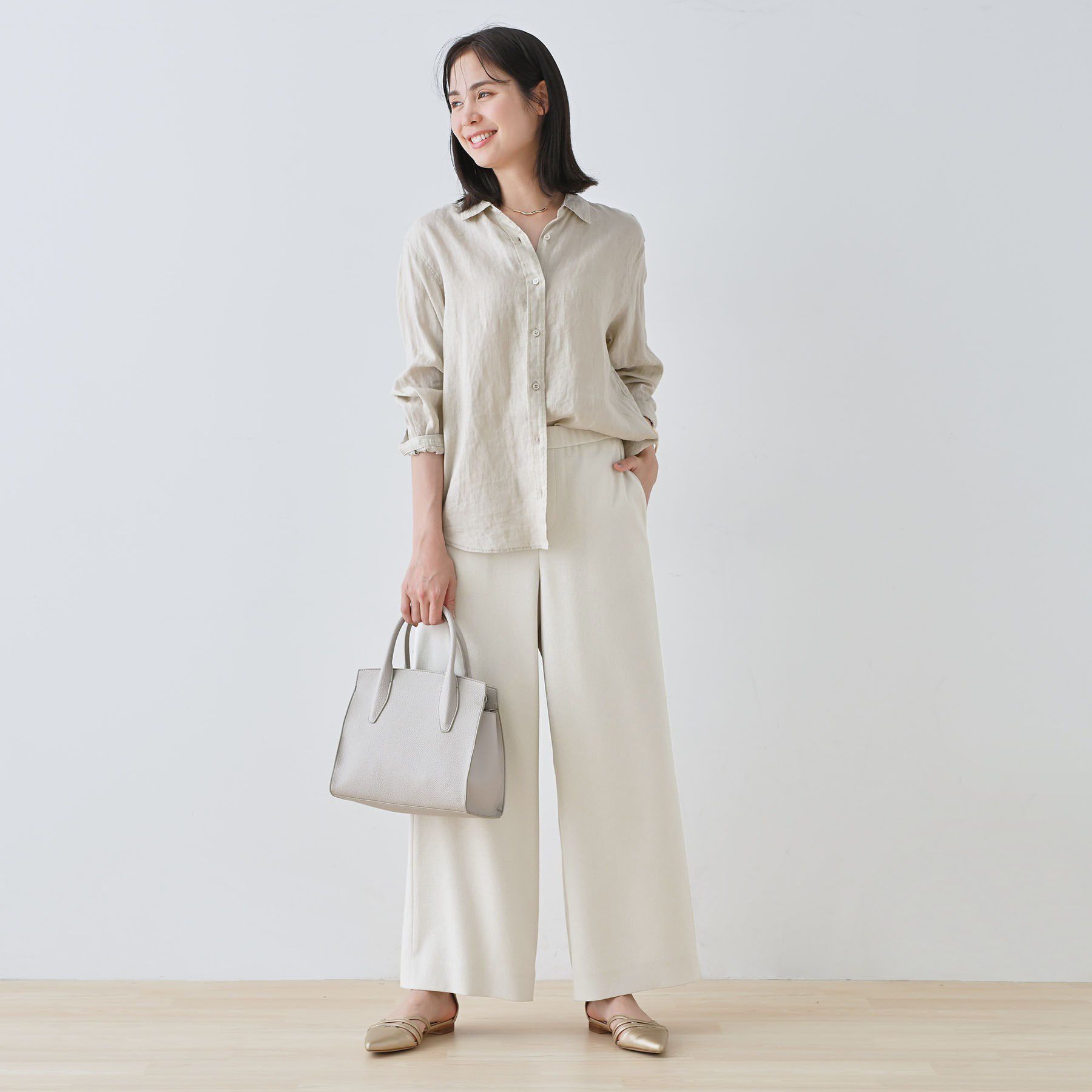 INDIVI「【通勤スーツ】ドライタッチワイドパンツ」|スーツ|