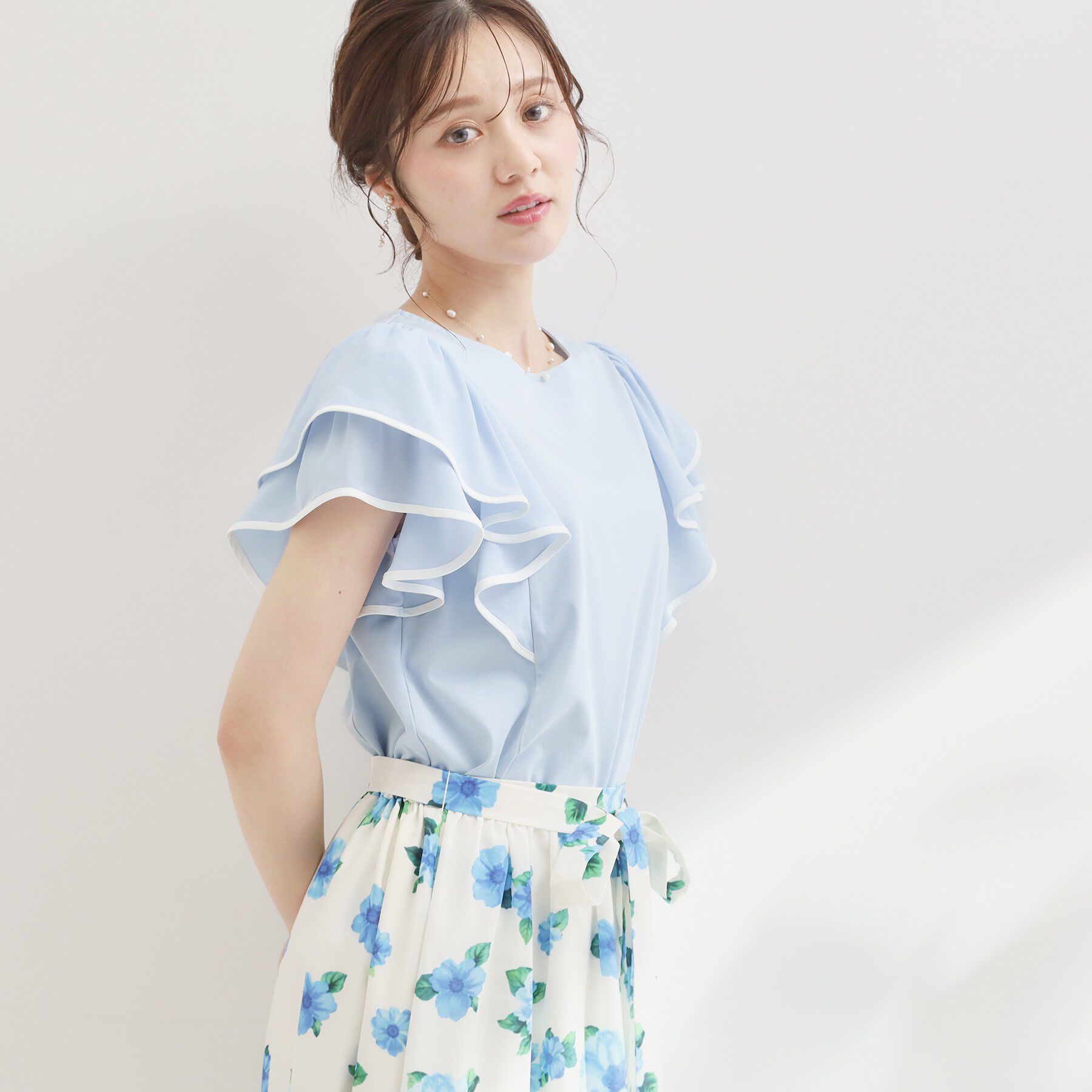 Couture broach「60シルラッフルフレアスリーブ」|Tシャツ・カットソー|