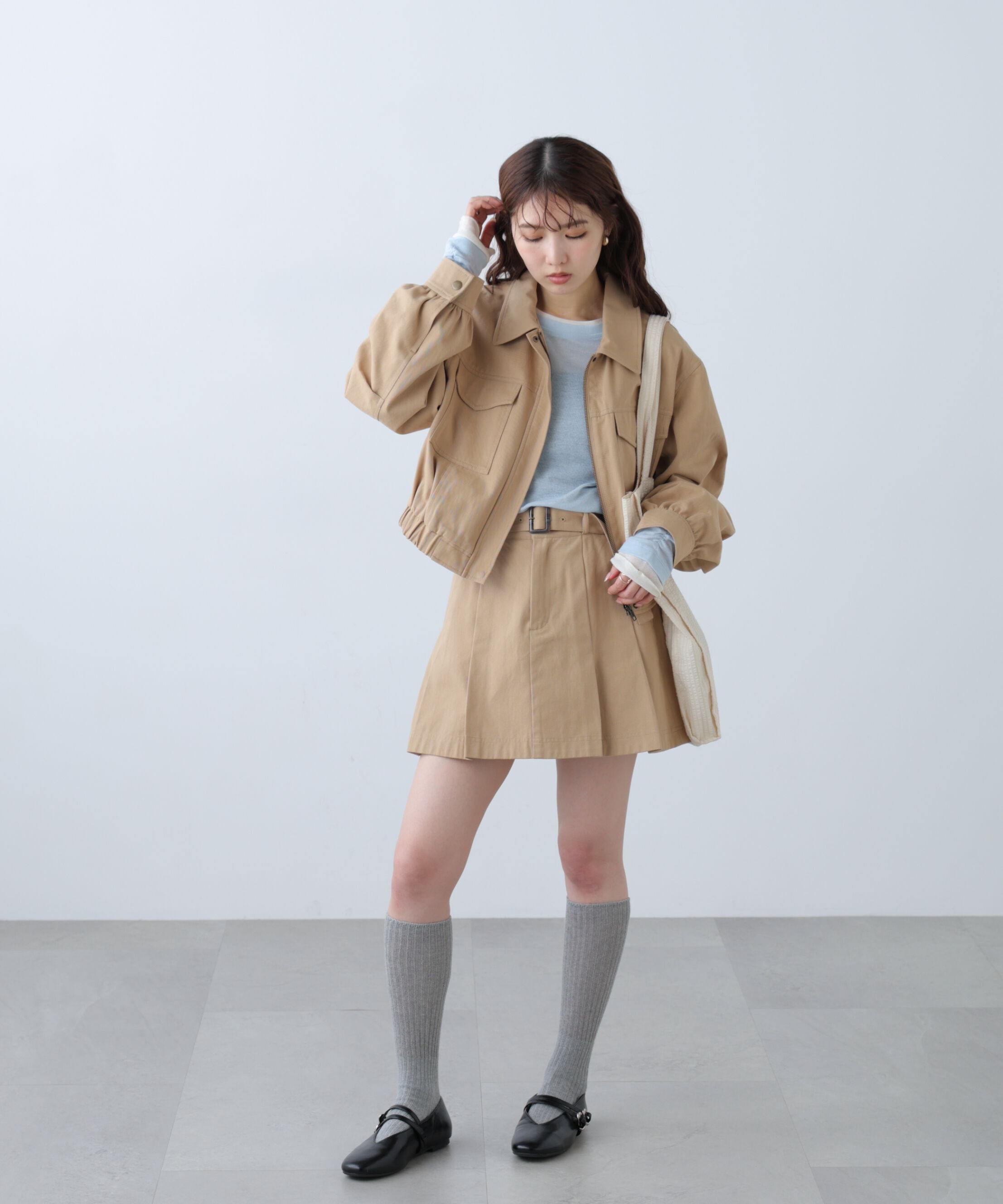  「〈セットアップ対応〉ベルト付きプリーツミニスカート」|スカート|