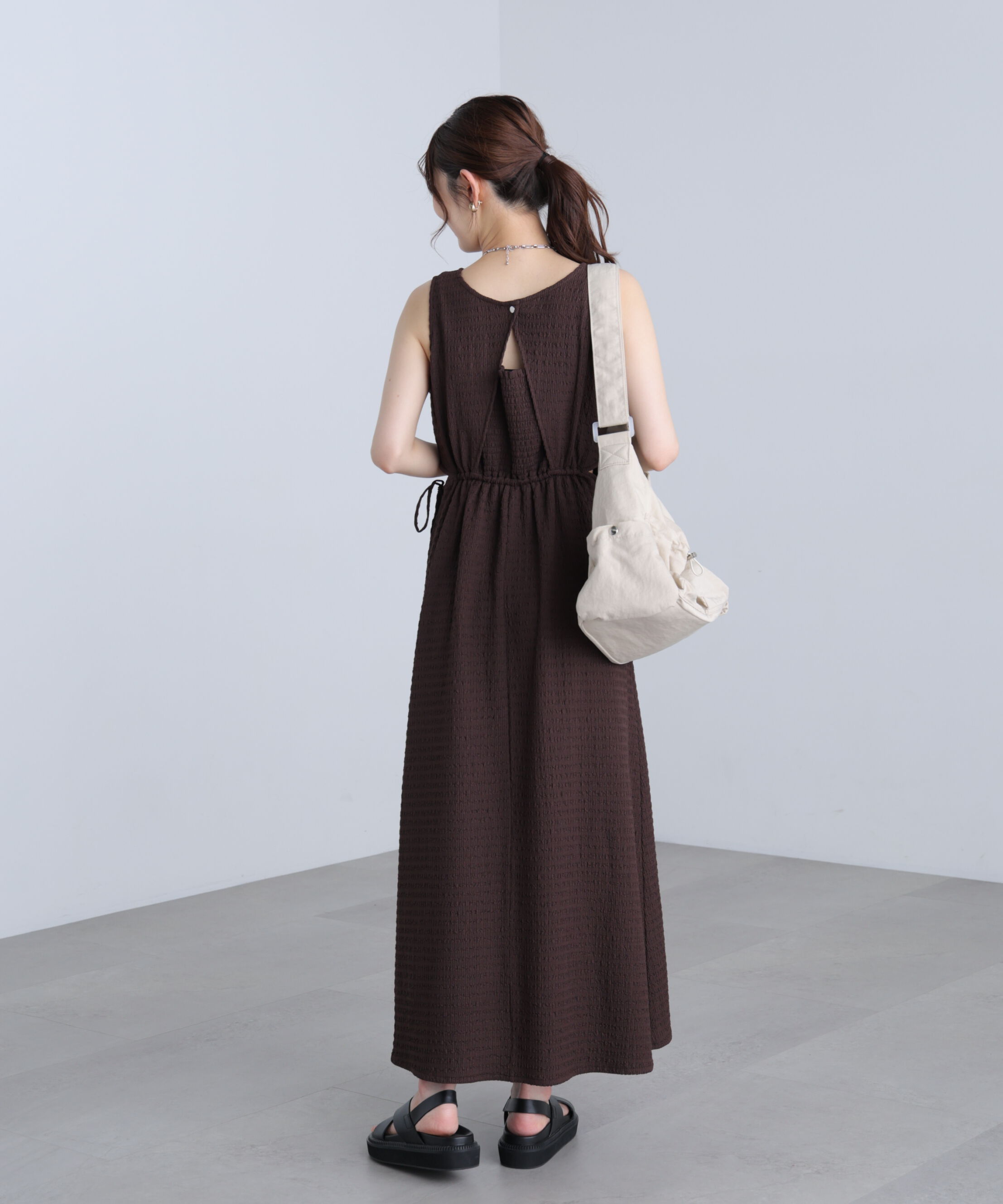  「サイドカットノースリカットソーワンピース」|ワンピース|