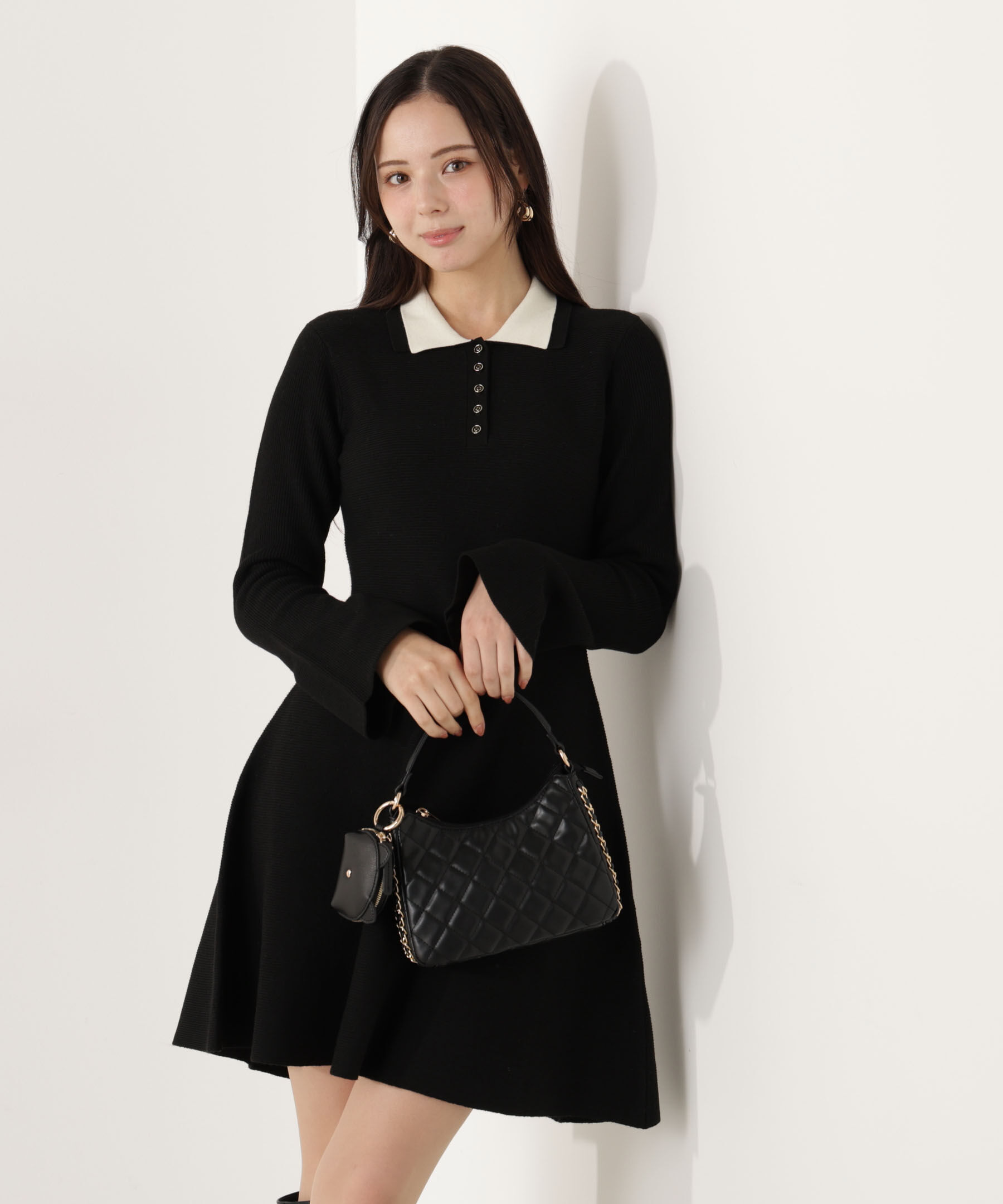 PROPORTION BODY DRESSING「《EDIT COLOGNE》ポロミニニットワンピース」|ワンピース|