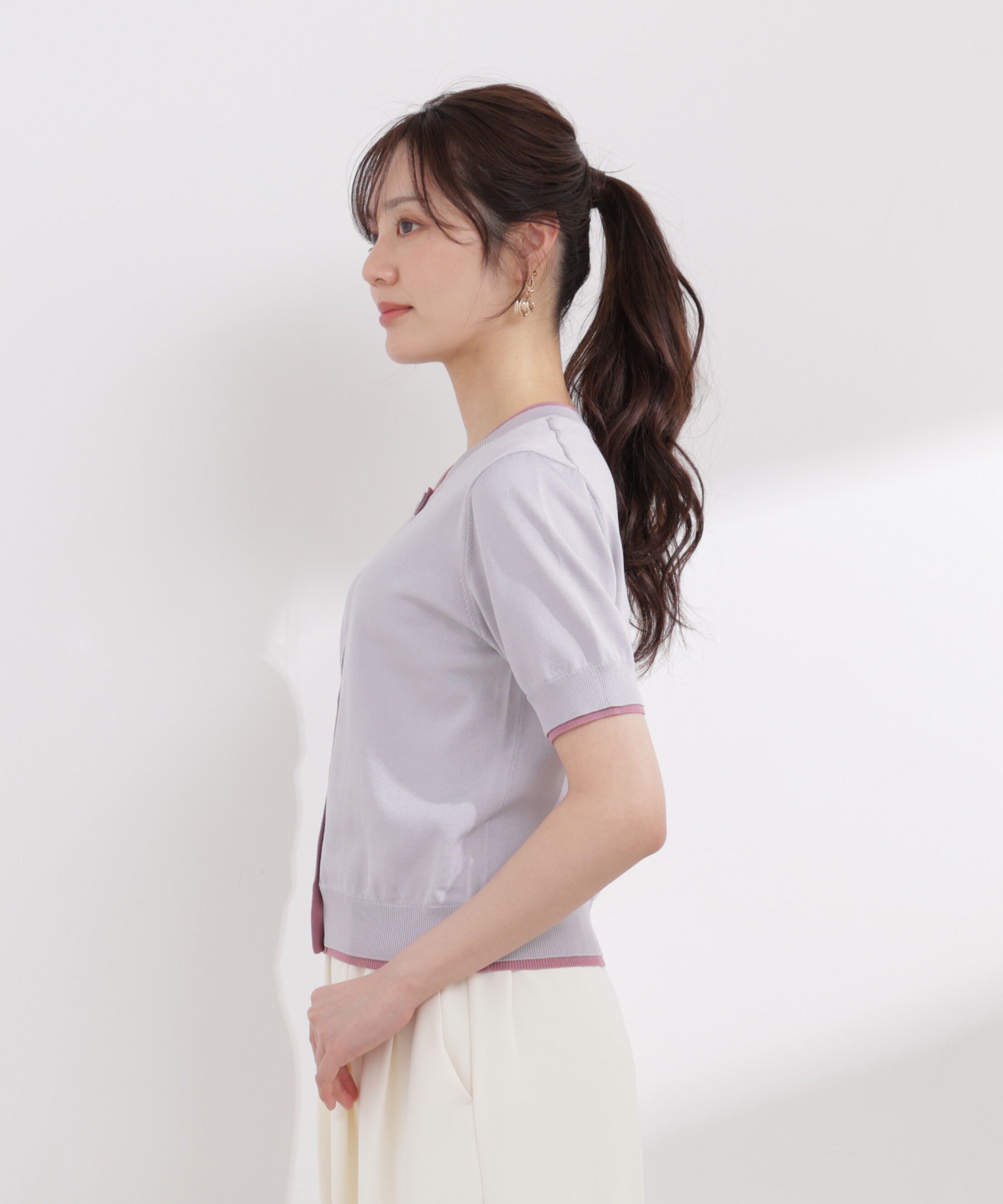 PROPORTION BODY DRESSING「〈a/mie〉配色カーディガン 26SS」|ニット・セーター|