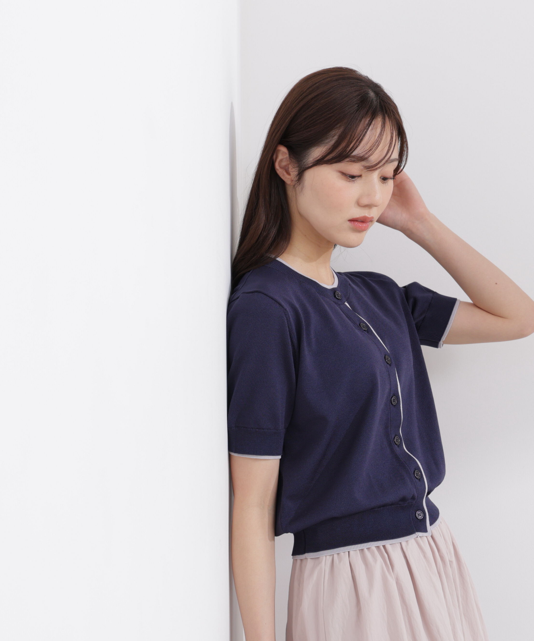 PROPORTION BODY DRESSING「〈a/mie〉配色カーディガン 26SS」|ニット・セーター|