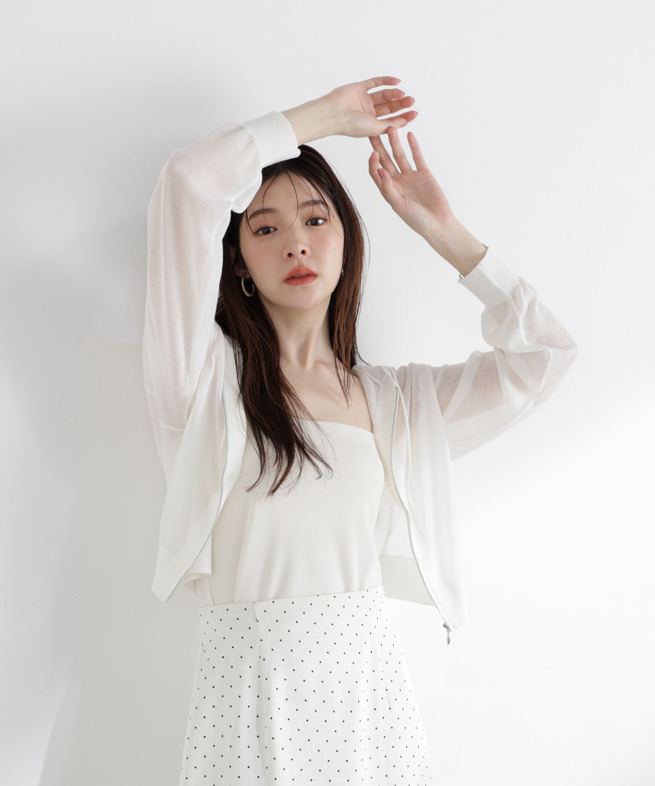 PROPORTION BODY DRESSING「＜青島心さん着用＞〈a/mie〉シアーニットパーカー」|ニット・セーター|