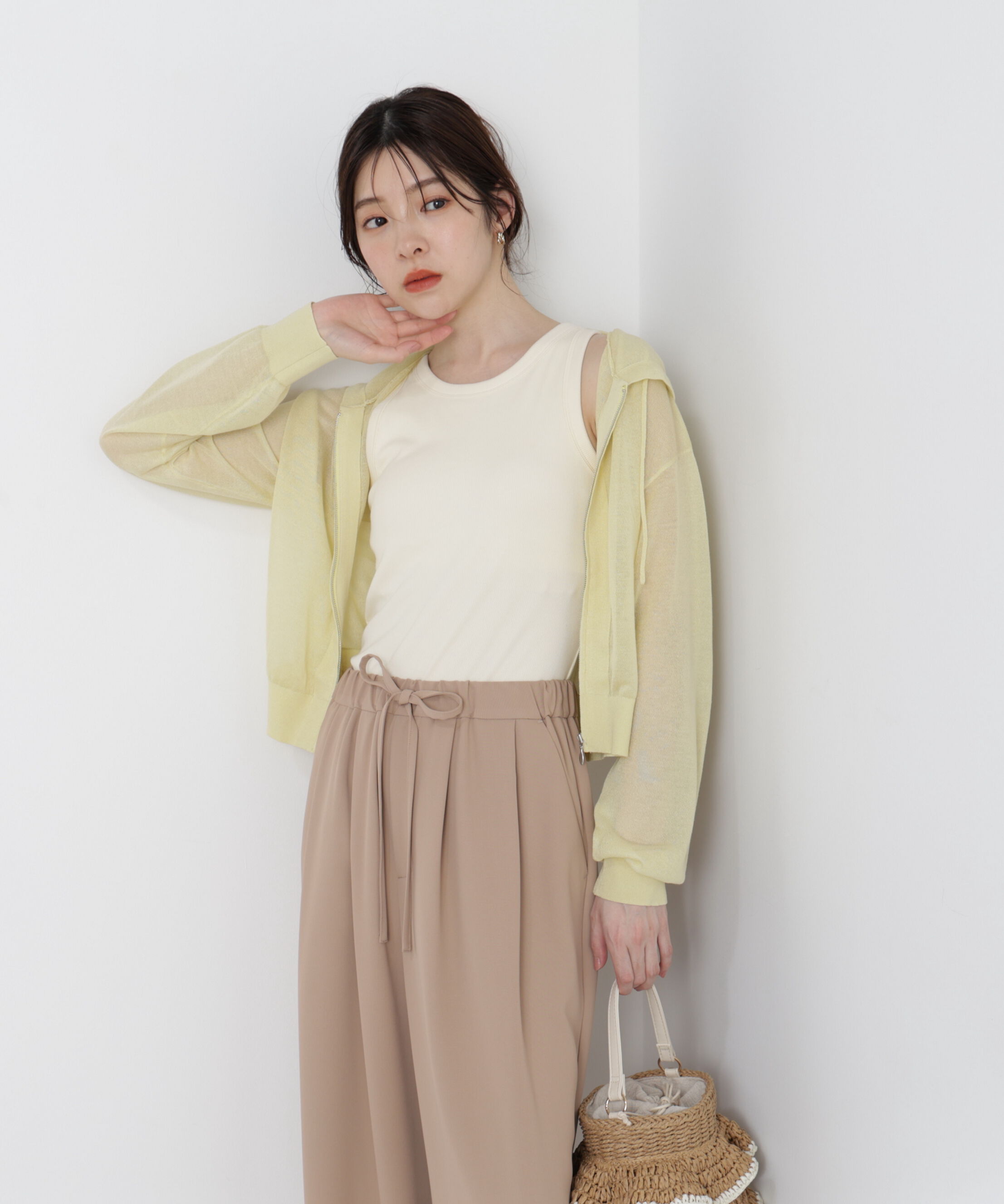 PROPORTION BODY DRESSING「＜青島心さん着用＞〈a/mie〉シアーニットパーカー」|ニット・セーター|