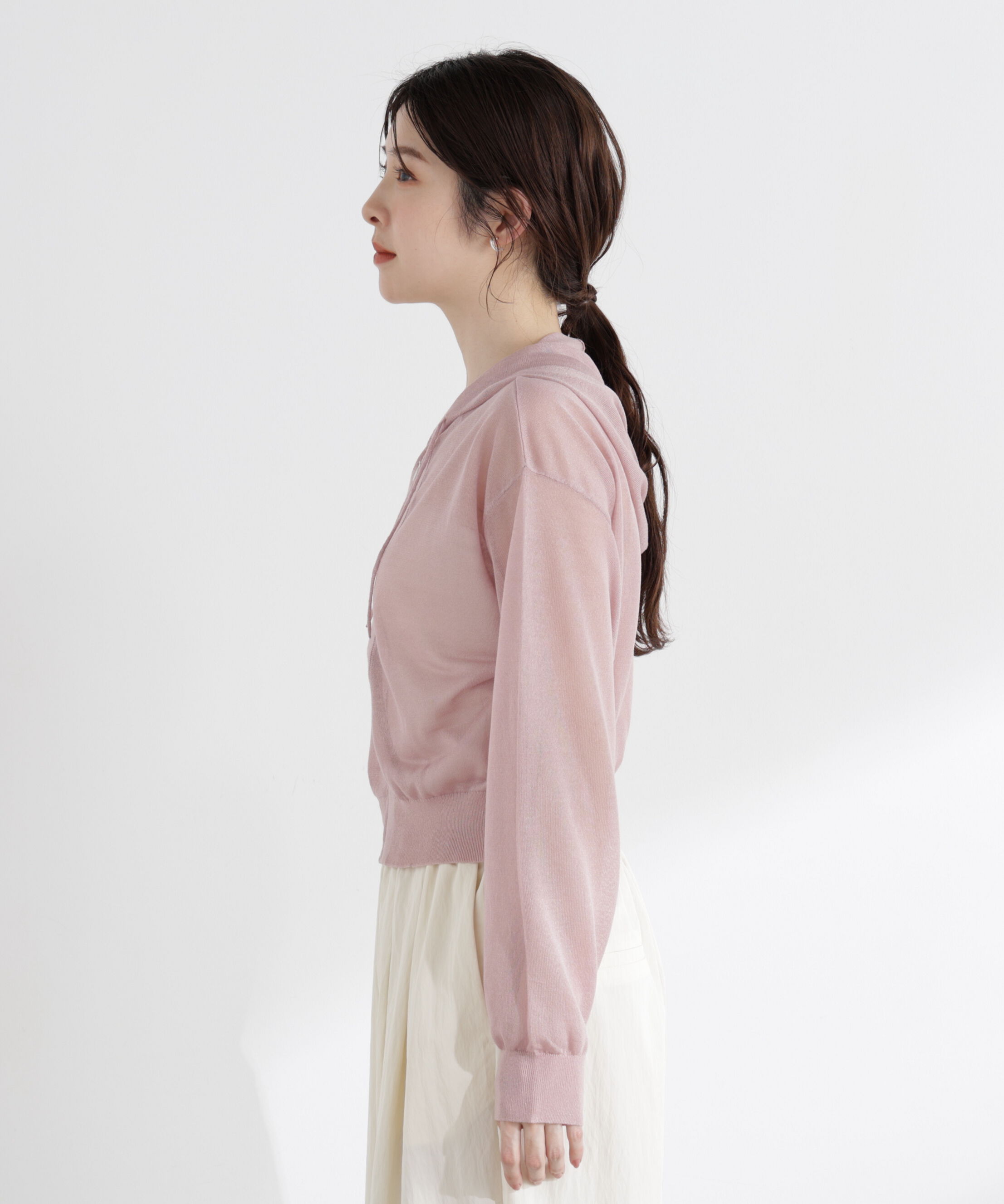 PROPORTION BODY DRESSING「＜青島心さん着用＞〈a/mie〉シアーニットパーカー」|ニット・セーター|