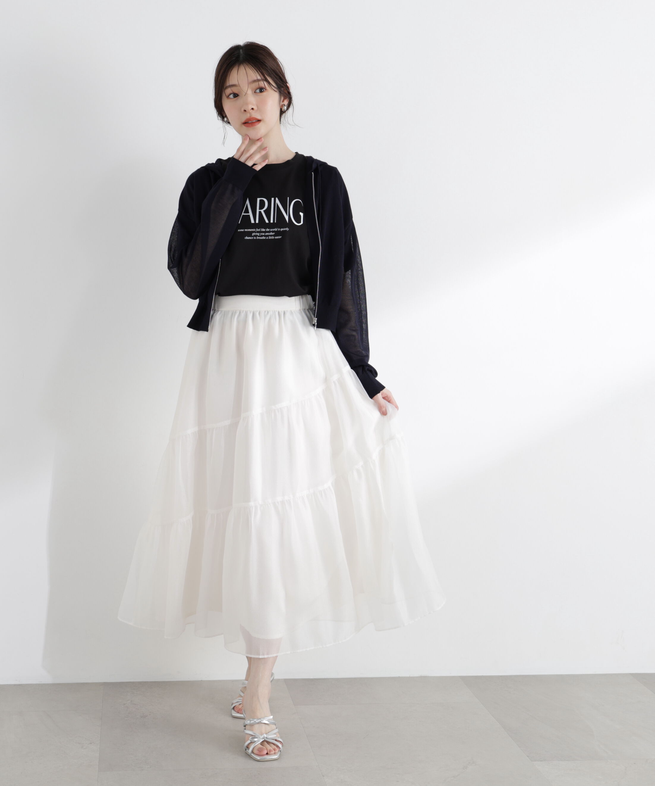 PROPORTION BODY DRESSING「＜青島心さん着用＞〈a/mie〉シアーニットパーカー」|ニット・セーター|