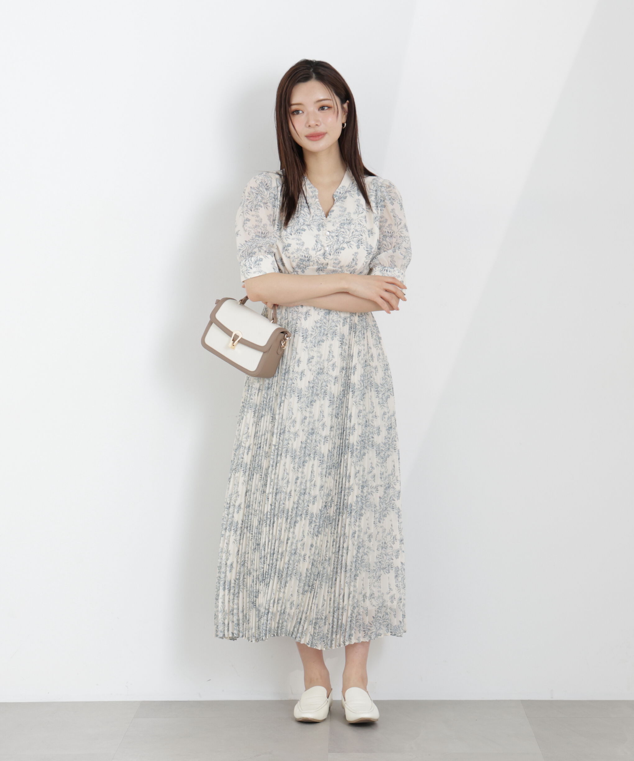 PROPORTION BODY DRESSING「花柄プリーツワンピース　26SS」|ワンピース|