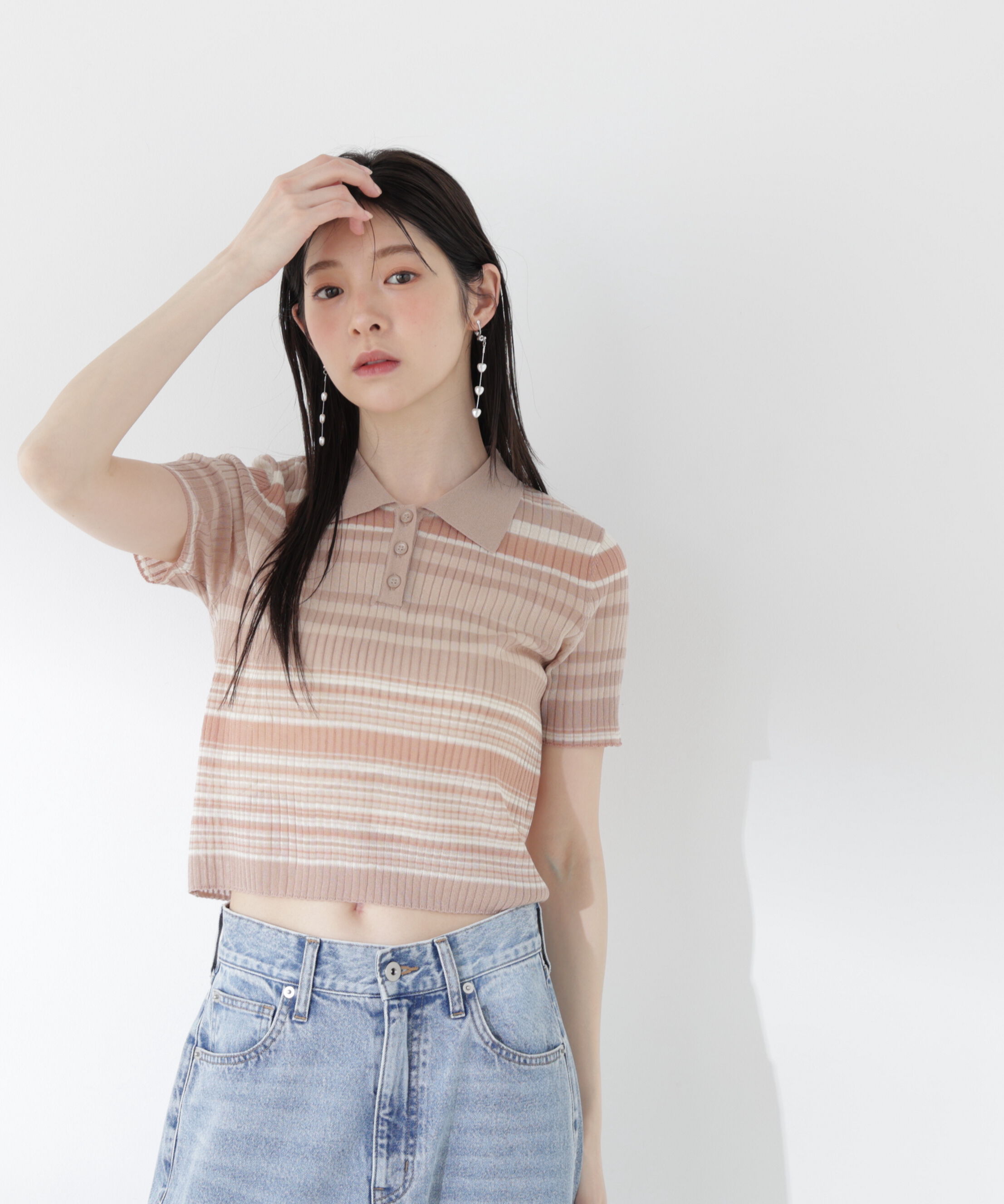 PROPORTION BODY DRESSING「〈a/mie〉ソフトシアーポロ衿ニットトップス26SS」|カーディガン|