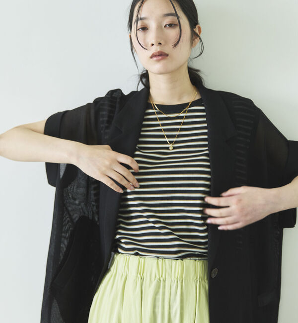 Doux archives「マルチボーダータンクトップ」|タンクトップ|BLACK