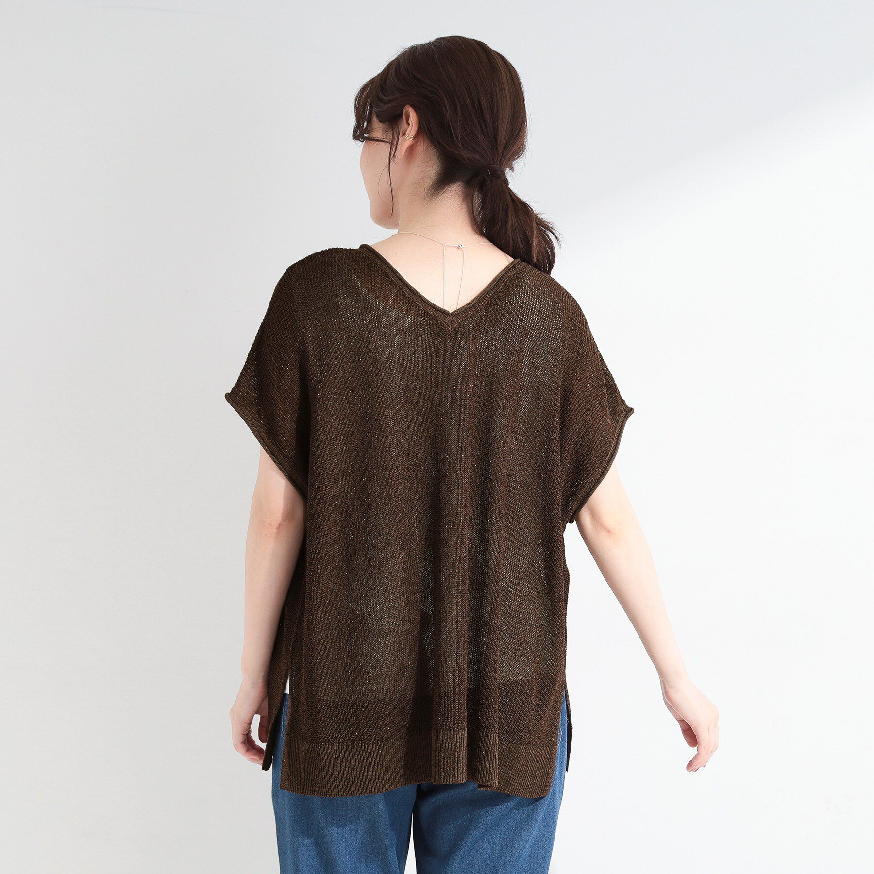 SHOO･LA･RUE「【2点SET/洗濯機可/S-LL】体型カバーも叶う ラメ畦ニット＆タンクSET」|その他|
