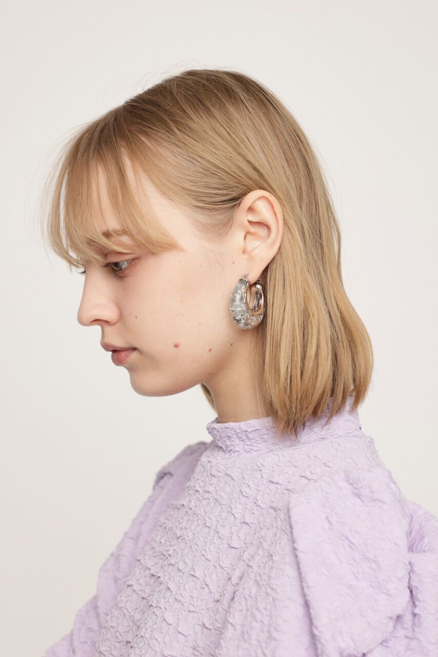 SLY「CLEAR GLITTER  HOOP ピアス」|ピアス|