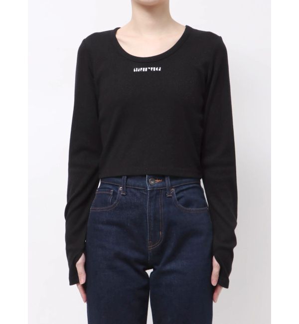 MURUA「ロゴラメテレコトップス」|Tシャツ・カットソー|