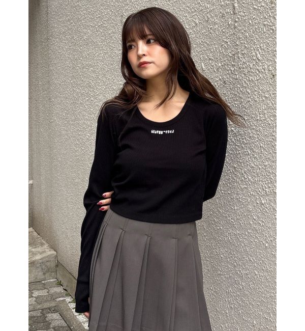 MURUA「ロゴラメテレコトップス」|Tシャツ・カットソー|