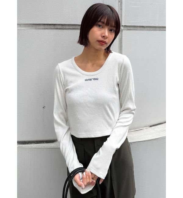 MURUA「ロゴラメテレコトップス」|Tシャツ・カットソー|