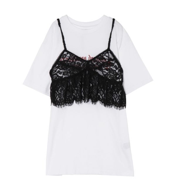 EVRIS「【WEB限定】レースビスチェSETTシャツ」|Tシャツ・カットソー|