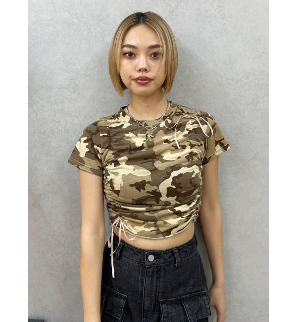 EVRIS「カモフラリボンショートTシャツ」|Tシャツ・カットソー|