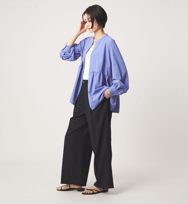 UNITED ARROWS green label relaxing「［size SHORTあり］ペプラム ブラウス マシンウォッシャブル 吸水速乾 通気性 UVカット」|シャツ・ブラウス|