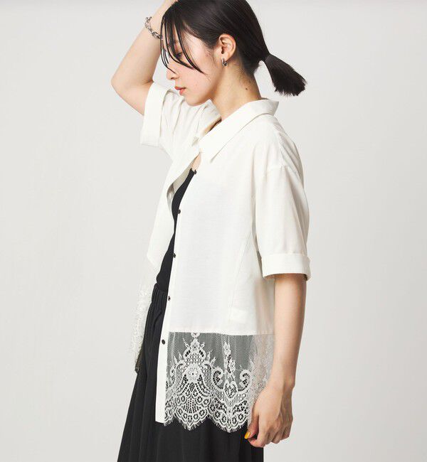 UNITED ARROWS green label relaxing「【WEB限定】＜at ease＞スソ レース ブラウス UVカット 通気性」|シャツ・ブラウス|