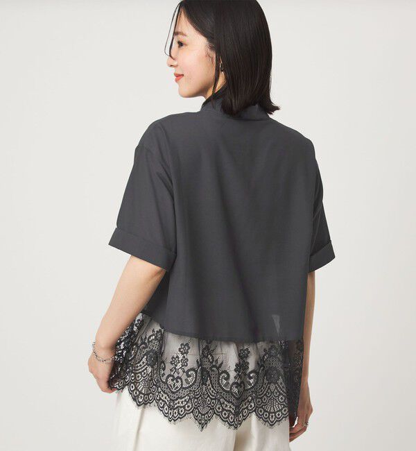 UNITED ARROWS green label relaxing「【WEB限定】＜at ease＞スソ レース ブラウス UVカット 通気性」|シャツ・ブラウス|