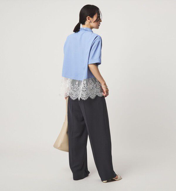 UNITED ARROWS green label relaxing「【WEB限定】＜at ease＞スソ レース ブラウス UVカット 通気性」|シャツ・ブラウス|