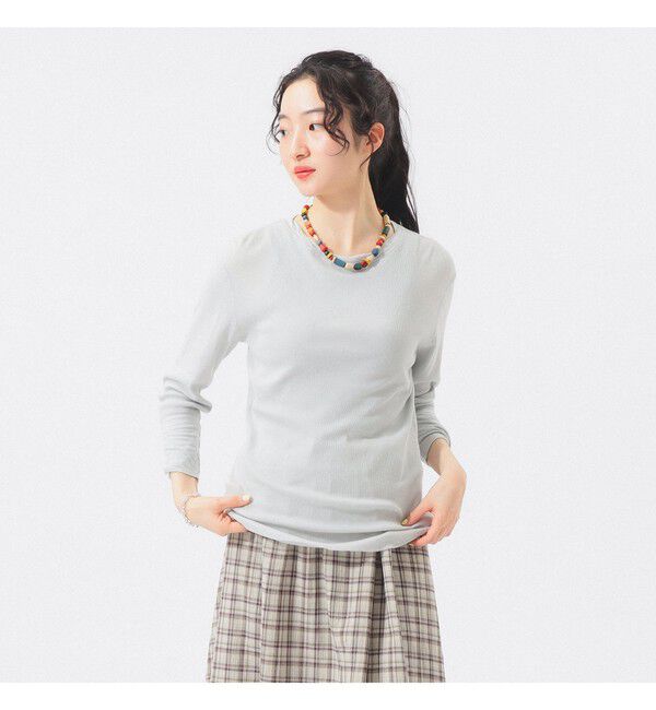 BEAMSBOY「リブ クルー 3/4」|Tシャツ・カットソー|GREY
