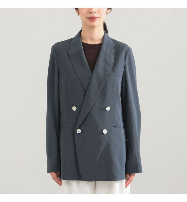 Demi-Luxe BEAMS 「AK+1 / シアー 4ボタン ダブル ジャケット」|ダッフルコート|