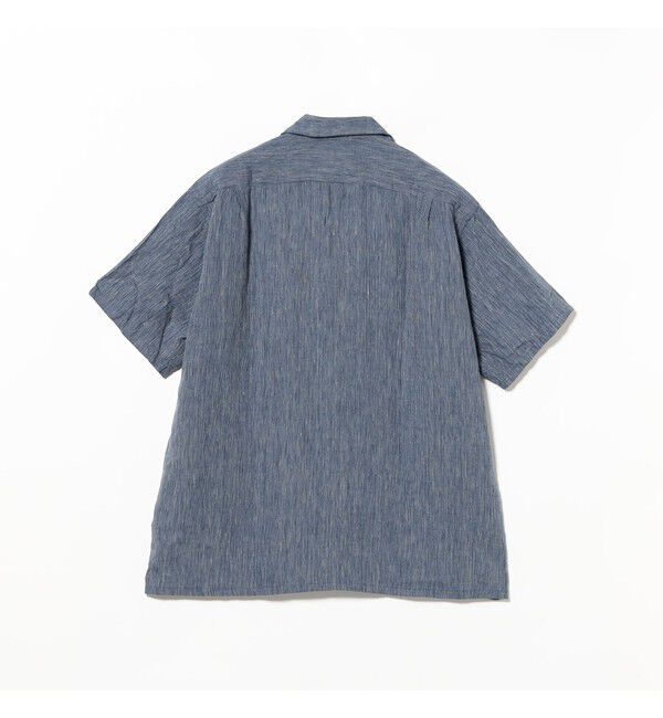 BEAMS PLUS「Open Collar Indigo Linen Stripe」|シャツ・ブラウス|