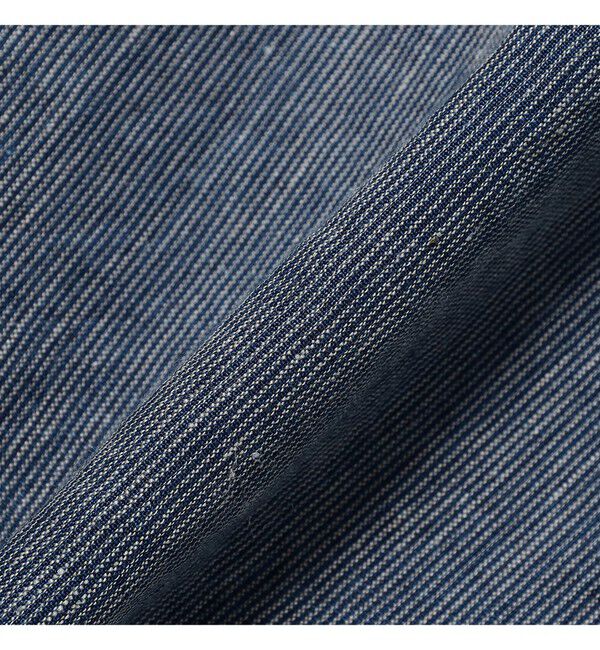 BEAMS PLUS「Open Collar Indigo Linen Stripe」|シャツ・ブラウス|