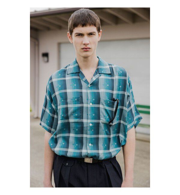 BEAMS PLUS「Open Collar Sashiko Ombre」|シャツ・ブラウス|