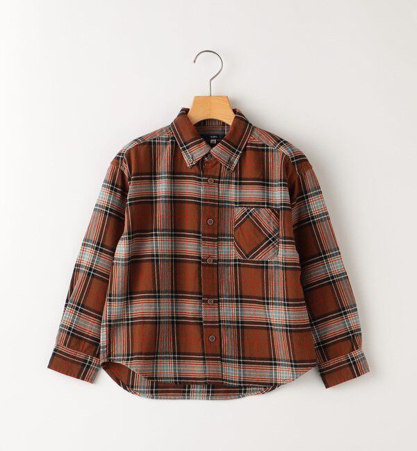 SHIPS KIDS「SHIPS KIDS:80～90cm / ネル チェック ボタンダウン シャツ」|シャツ・ブラウス|