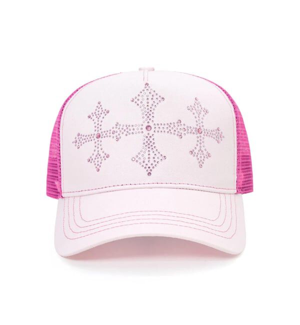 JOINT WORKS「SupBaby by SUPPLIER Shiny Cross Rhinestone Mesh Cap」|キャップ・キャスケット|