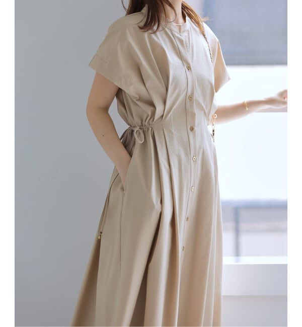  「【洗える】フレンチタックシャツワンピース」|ワンピース|